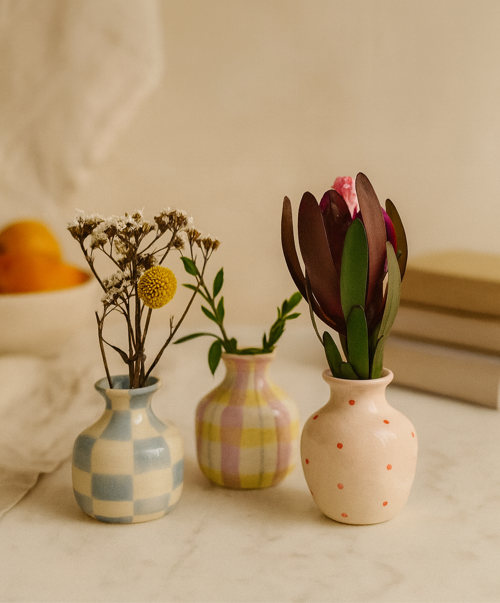 Checkered Bud Vase