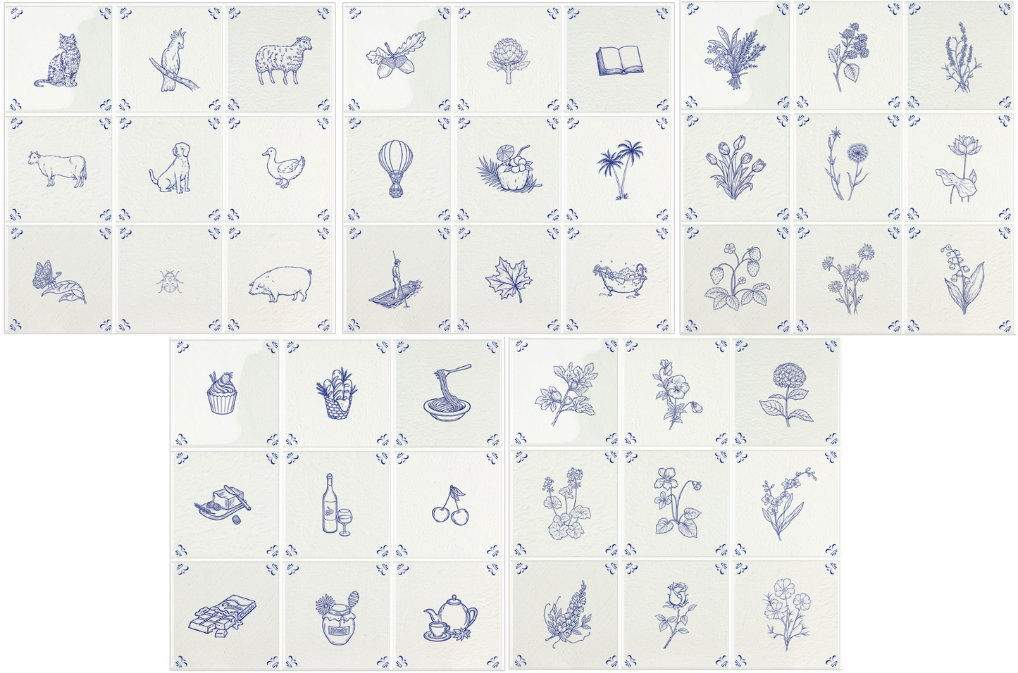 Peel & Stick Delft Motif Decals Only