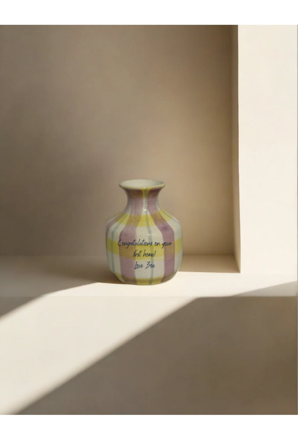 Custom Script Bud Vase