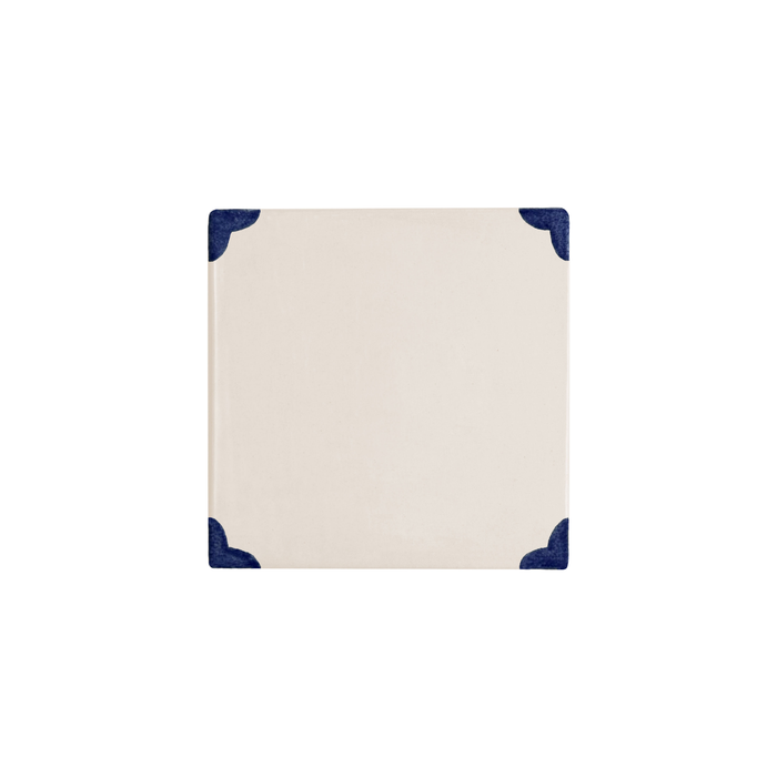 Quartet corner hand-painted Delft pattern tile by Akka Home
