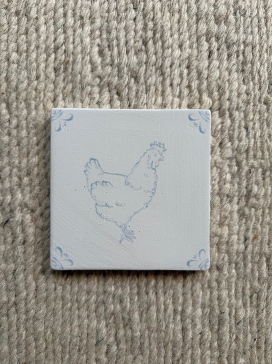 Chicken Delft Tile — Studio Second