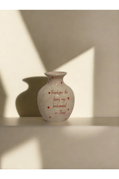 Custom Script Bud Vase