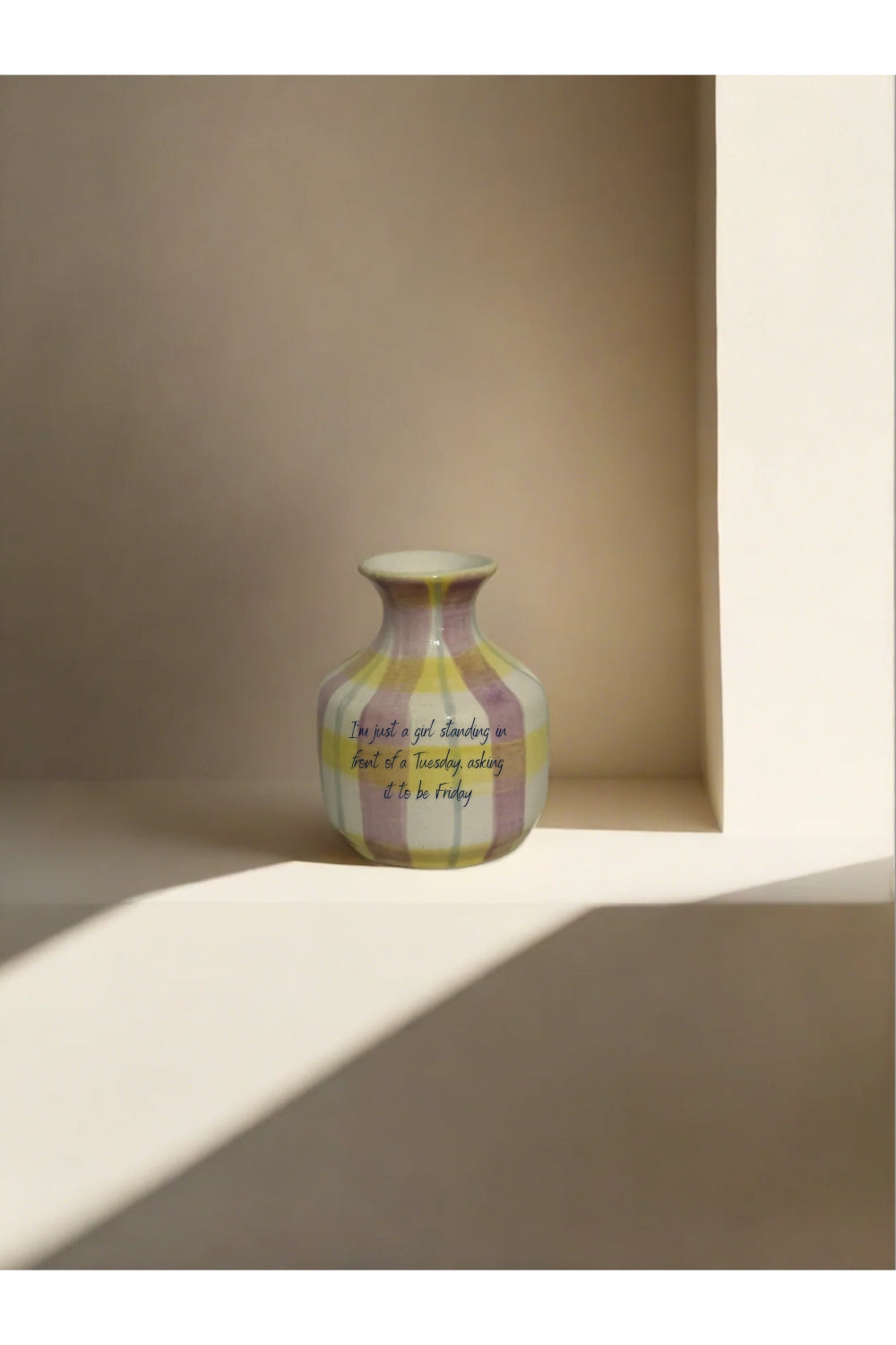 Custom Script Bud Vase