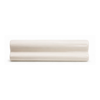A gloss white ceramic capping piece, 200 by 50 mm, photographed against a plain ground