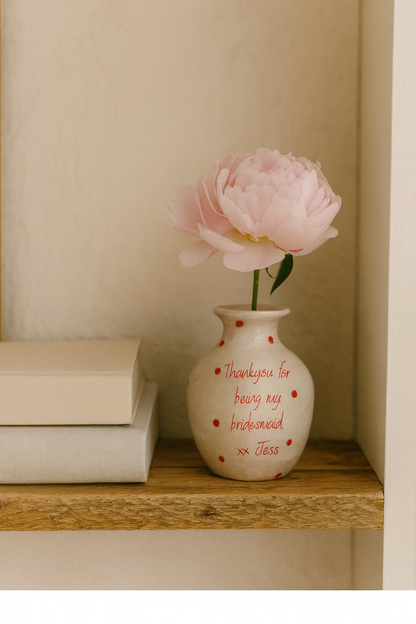 Custom Script Bud Vase