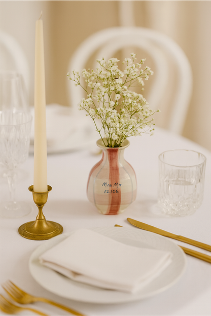 Custom Script Bud Vase