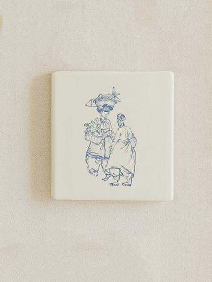 Korean Joseon Era Delft Tile Mural