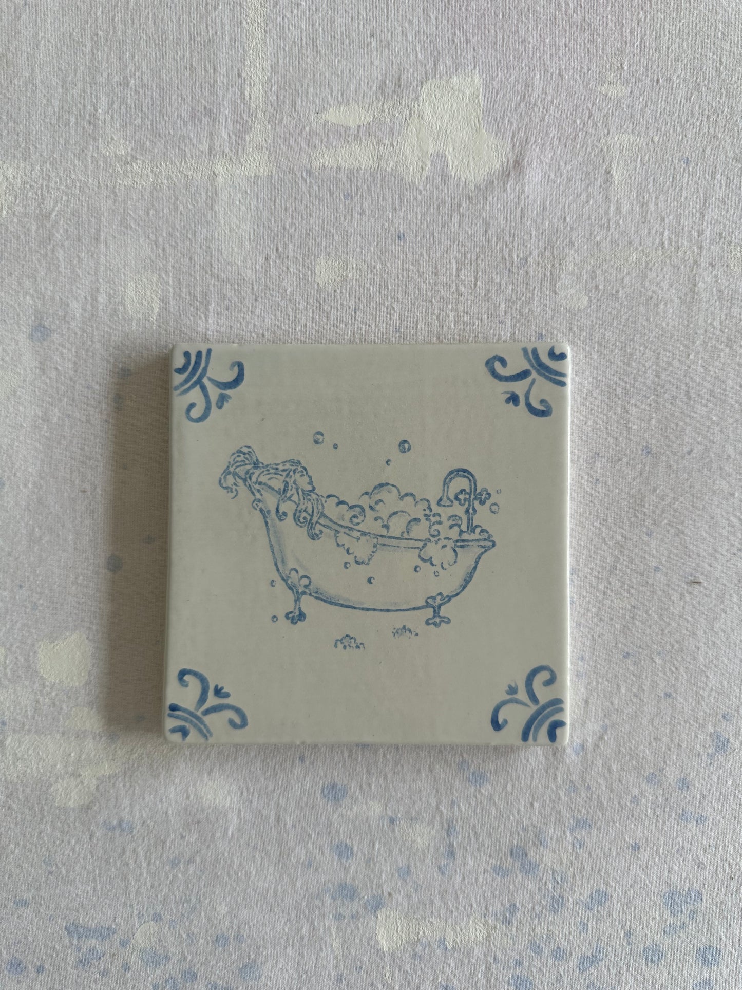 Lady in Bath Delft Tile Test