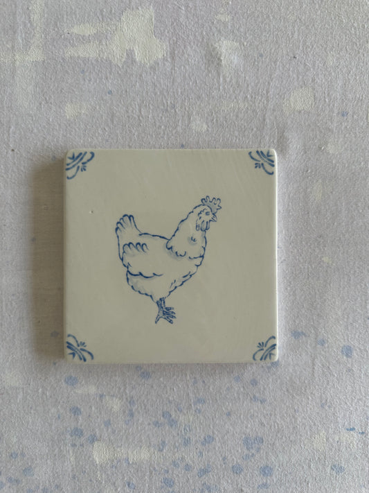 Chicken Delft Tile — Studio Second