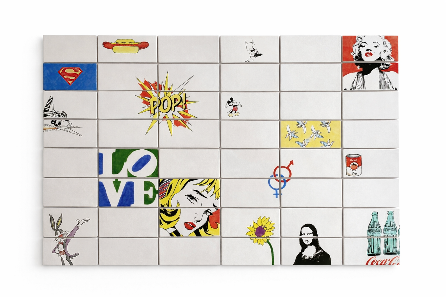 Pop Art Icons Delft Tile Mural