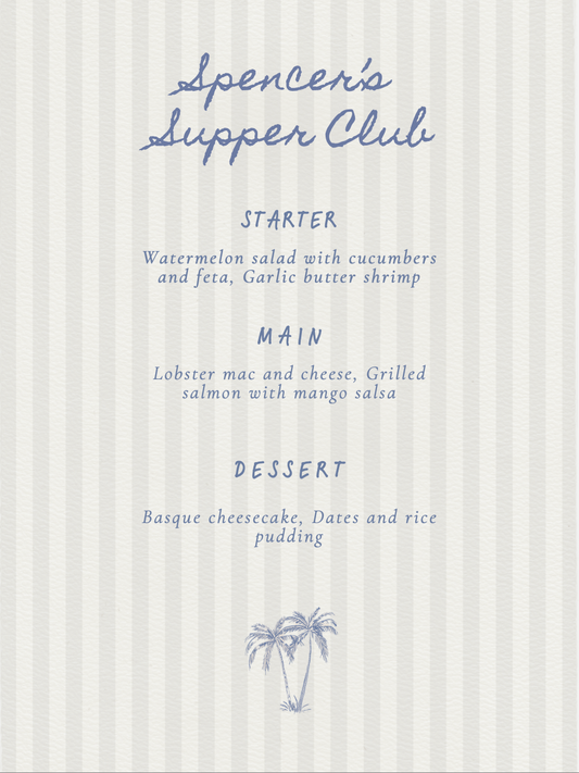 Summer Supper Club Palm Tree Downloadable Template