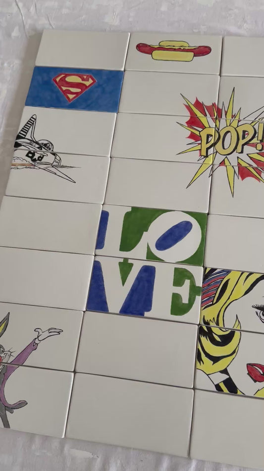 Pop Art Icons Delft Tile Mural